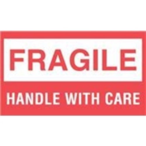 3 x 5" - "Fragile - Handle With Care" Labels -500 per Roll
