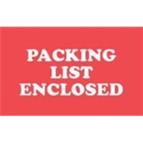 2 x 3" - "Packing List Enclosed" Labels -500 per Roll