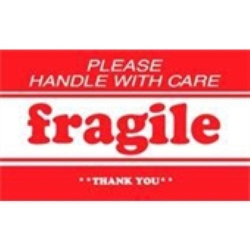 3 x 5" - "Fragile - Handle With Care" Labels -500 per Roll