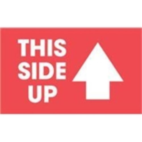 3 x 5" - "This Side Up" Arrow Labels -500 per Roll