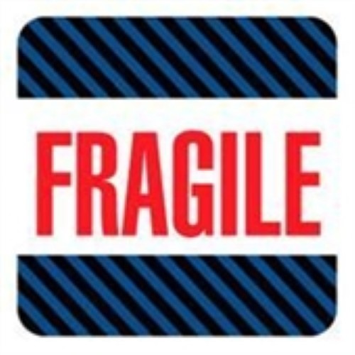 4 x 4" - "Fragile" Labels -500 per Roll