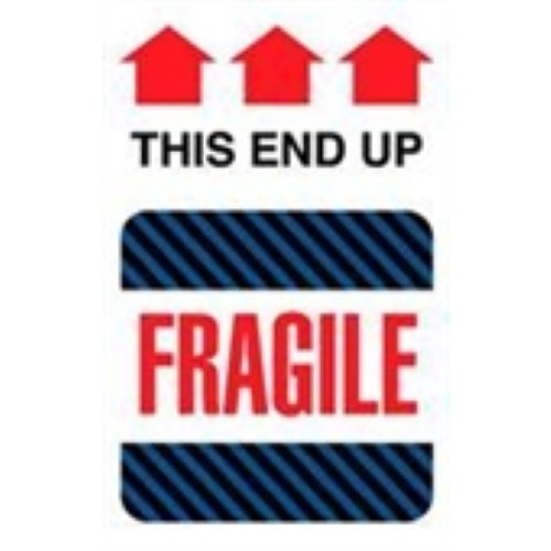 4 x 6" - "This End Up - Fragile" Labels -500 per Roll