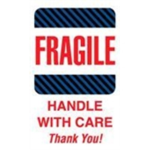 4 x 6" - "Fragile - Handle With Care" Labels -500 per Roll
