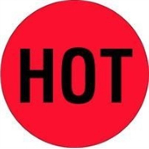2" Circle - "Hot" (Fluorescent Red) Labels -500 per Roll