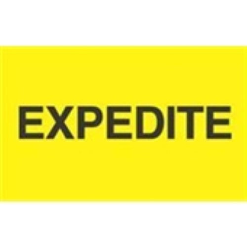 3 x 5" - "Expedite" (Fluorescent Yellow) Labels -500 per Roll