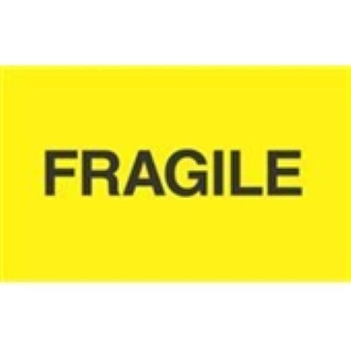 3 x 5" - "Fragile" (Fluorescent Yellow) Labels -500 per Roll