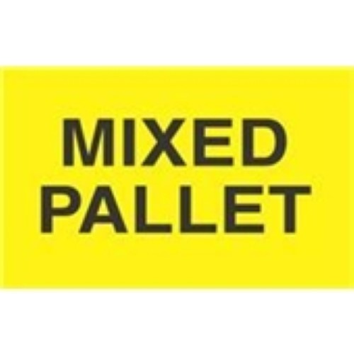 3 x 5" - "Mixed Pallet" (Fluorescent Yellow) Labels -500 per Roll