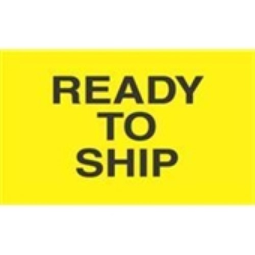 3 x 5" - "Ready to Ship" (Fluorescent Yellow) Labels -500 per Roll