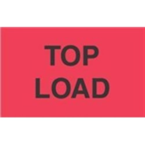 3 x 5" - "Top Load" (Fluorescent Red) Labels -500 per Roll