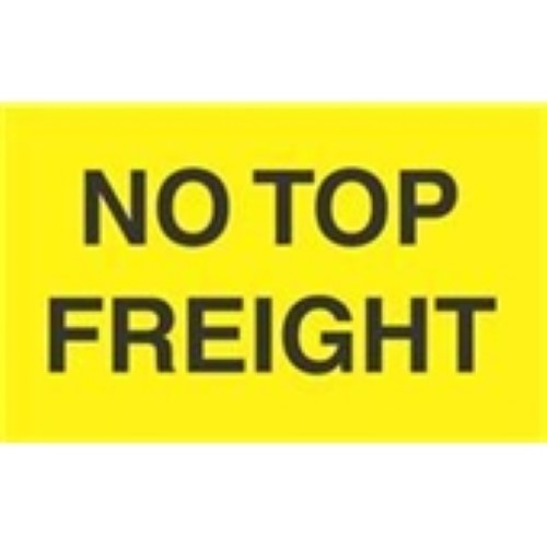 3 x 5" - "No Top Freight" (Fluorescent Yellow) Labels -500 per Roll