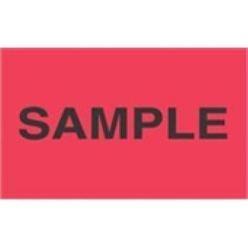3 x 5" - "Sample" (Fluorescent Red) Labels -500 per Roll