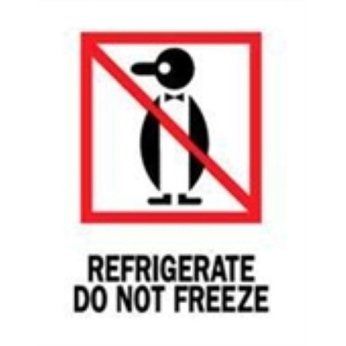 3 x 4" - "Refrigerate - Do Not Freeze" Labels -500 per Roll