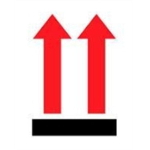 3 x 4" - (two up arrows over red bar) Labels -500 per Roll