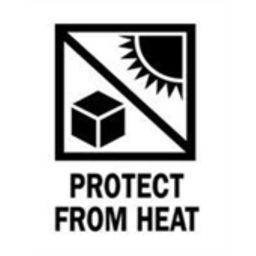 3 x 4" - "Protect from Heat" Labels -500 per Roll