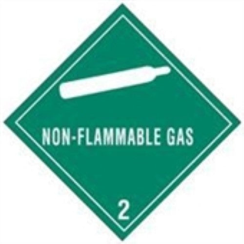 4 x 4" - "Non-Flammable Gas - 2" Labels -500 per Roll
