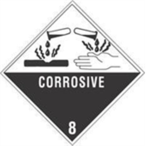 4 x 4" - "Corrosive - 8" Labels -500 per Roll