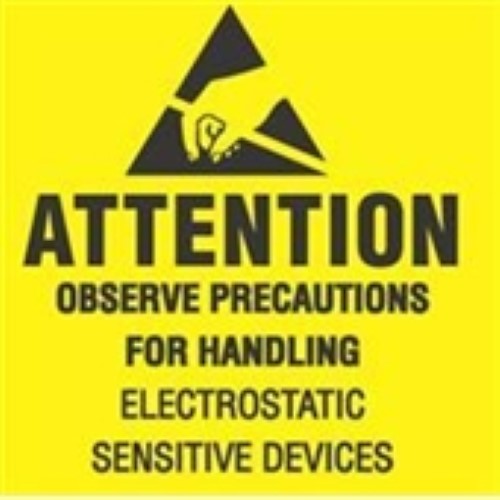 2 x 2" - "Attention - Observe Precautions" (Fluorescent Yellow) Labels -500 per Roll