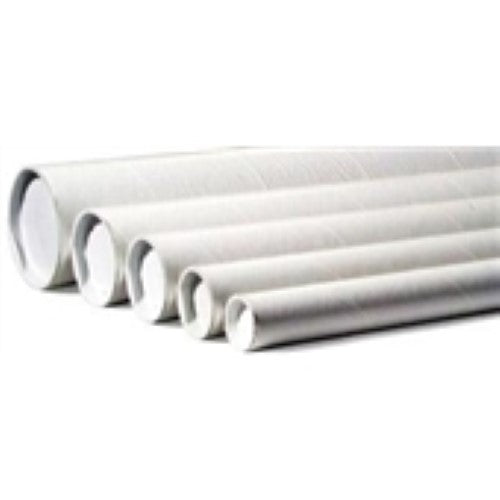 1 1/2 x 24" White Tubes with Caps -50 per Case