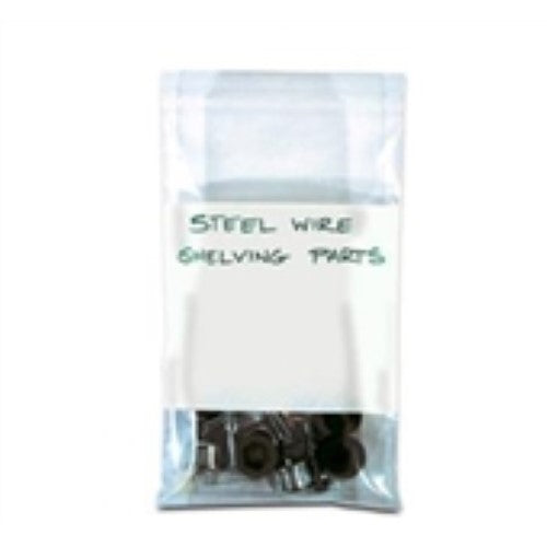 5 x 8" - 4 Mil White Block Reclosable Poly Bags -1000 per Case