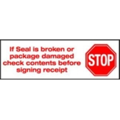 2" x 110 yds. - "Stop If Seal Is Broken" Tape Logic® Messaged Carton Sealing Tape -36 Rolls per Case